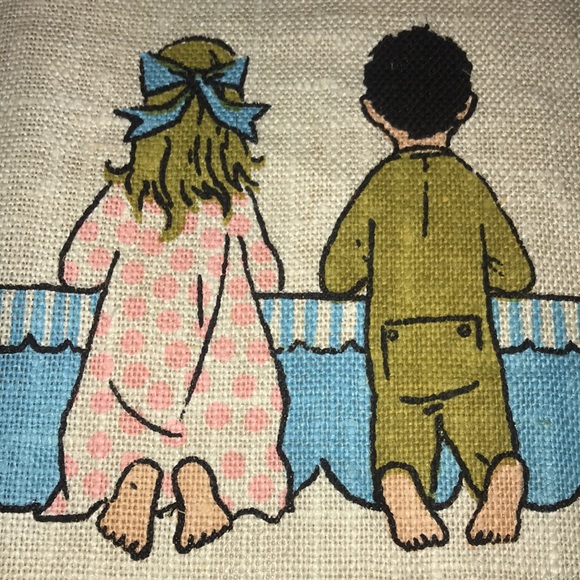 1950 Stevens Linen Bedtime Prayer Banner EUC - Picture 8 of 17